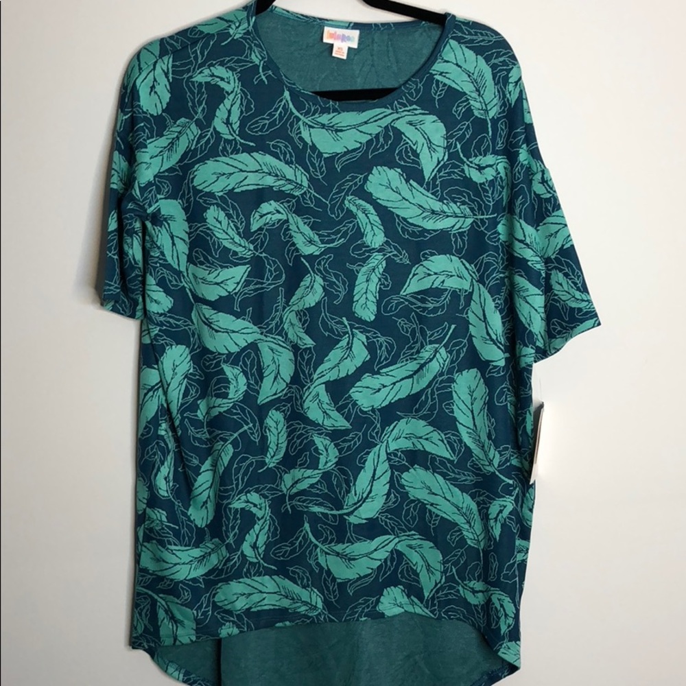 Lularoe Irma XS Teal Feathers